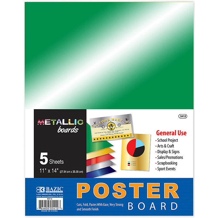 11" X 14" Metallic Poster Board (5/Pack) Cadmus Goods